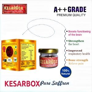 Kesarbox organic kashmir kesar | Pure and 100% Premium quality saffron | Certified A++ Grade | Finest quality saffron